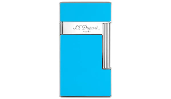 S.T. Dupont Slimmy Briquet bleu clair Laqué Chrome 028007