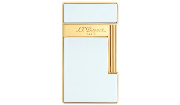 S.T. Dupont Slimmy Briquet Blanc Laqué Or 028004