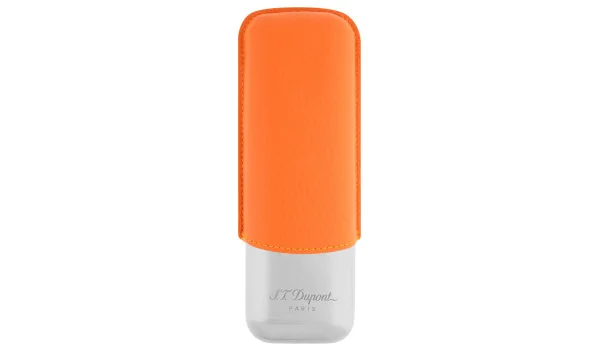 Étui à cigares S.T. Dupont  pour 2 Cigares Orange Chrome 183266